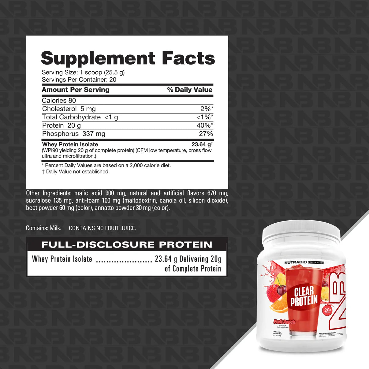 Clear Whey Protein Isolate Powder - NutraBio